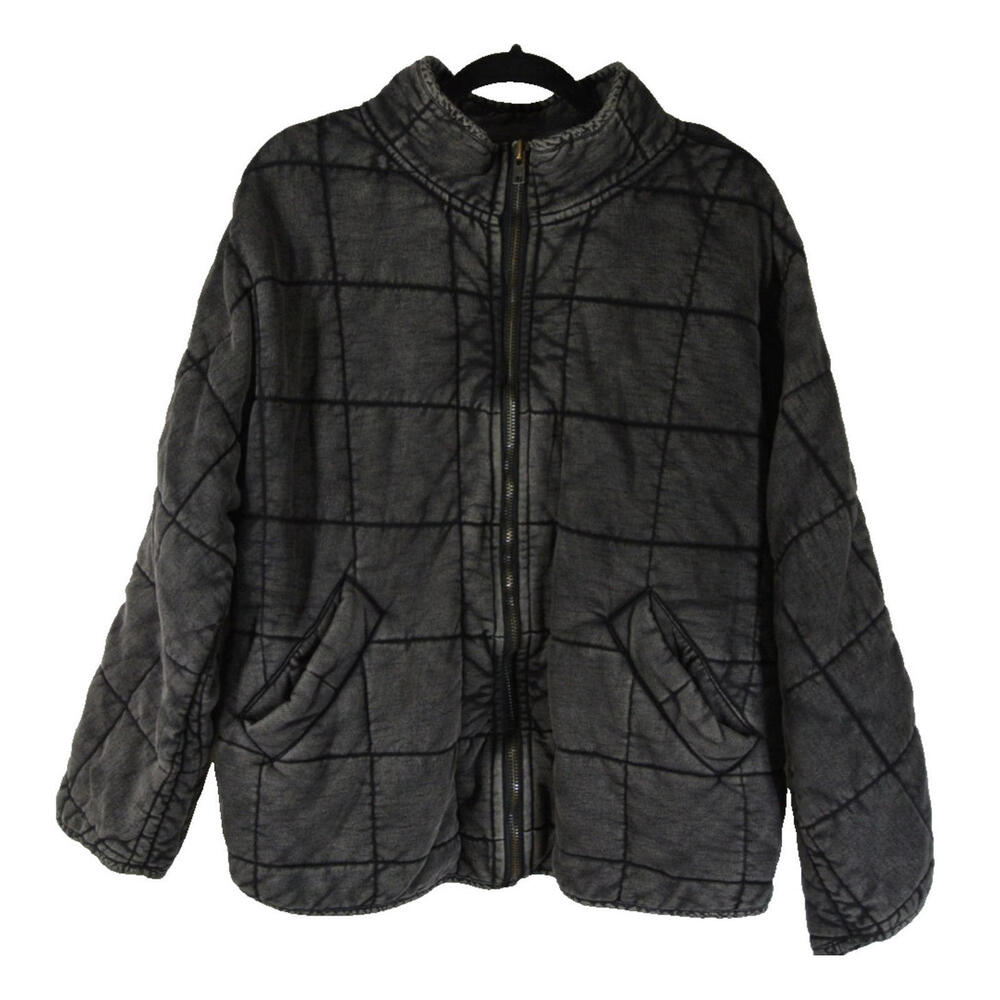 NEW, Free people Dolman Quilted Knit Jacket in Black Sz M #C4778 - Picture 3 of 7